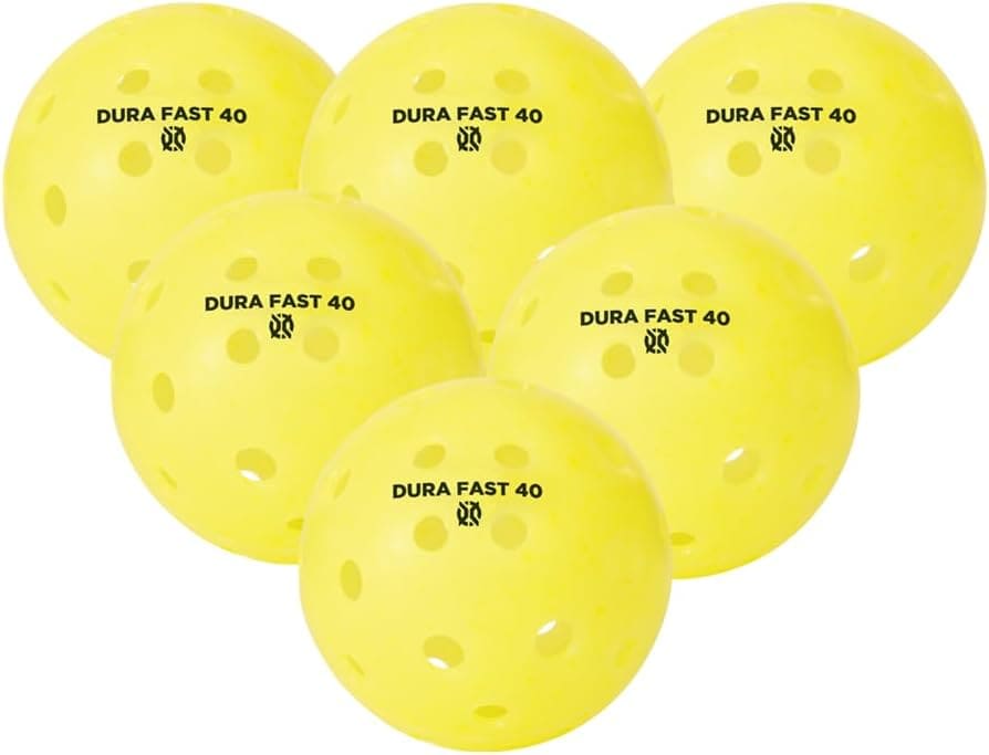 Dura Fast 40 Pickleballs 6 Pack Yellow