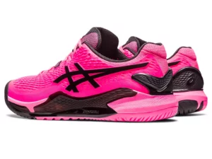 Asics Gel-Resolution 9 2023 Padel Shoe Hot Pink 3/4 Back View
