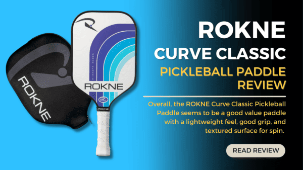 ROKNE Curve Classic Pickleball Paddle, racchette da pickle ball approvate USAPA, texture ProGrit Texture, Max Spin & Control, Comfort Cushion Grip, manico lungo, fibra di vetro, polipropilene a nido